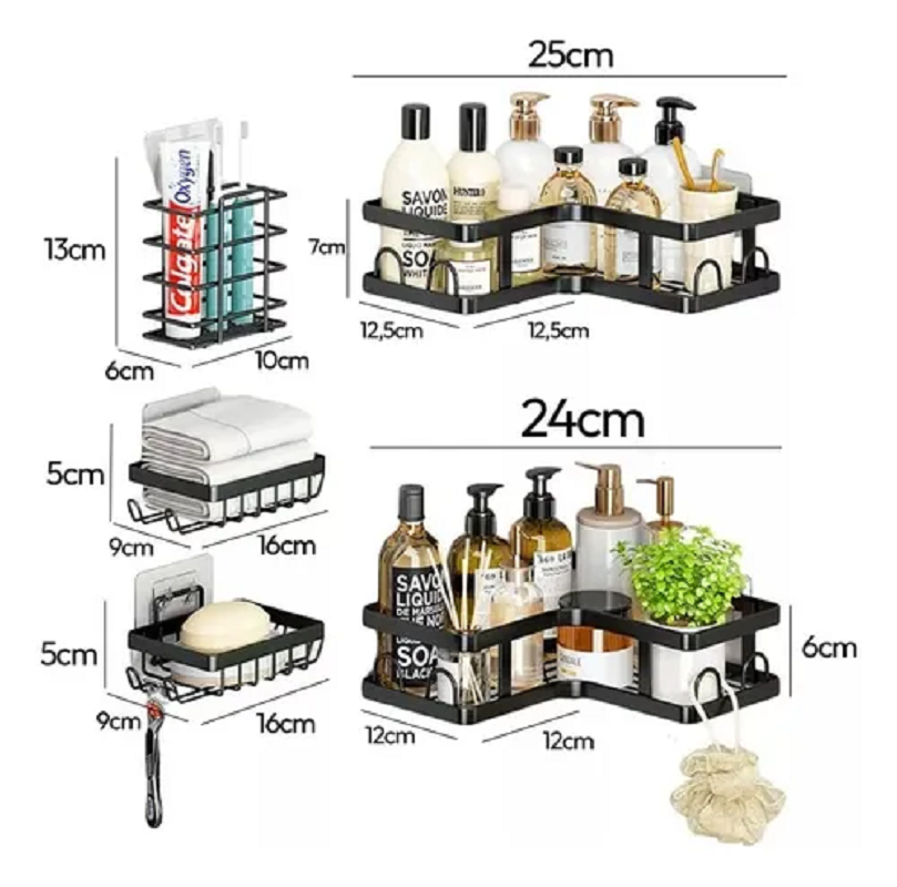 Miniatura 7 de Estante Organizador Esquinero Baño 5 Pc